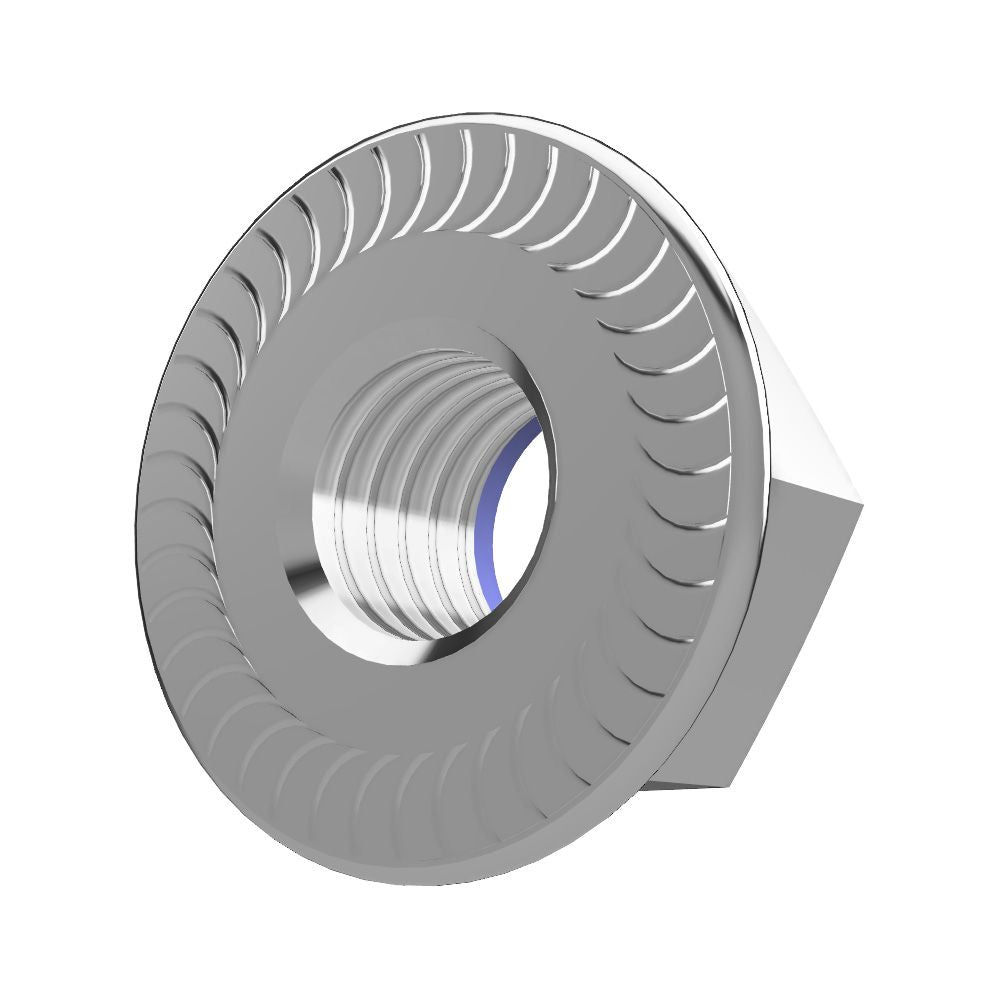 Selbstsichernde Flanschmutter mit Sperrverzahnung DIN6926 A2 V2A Edelstahl 25 Stk. M4