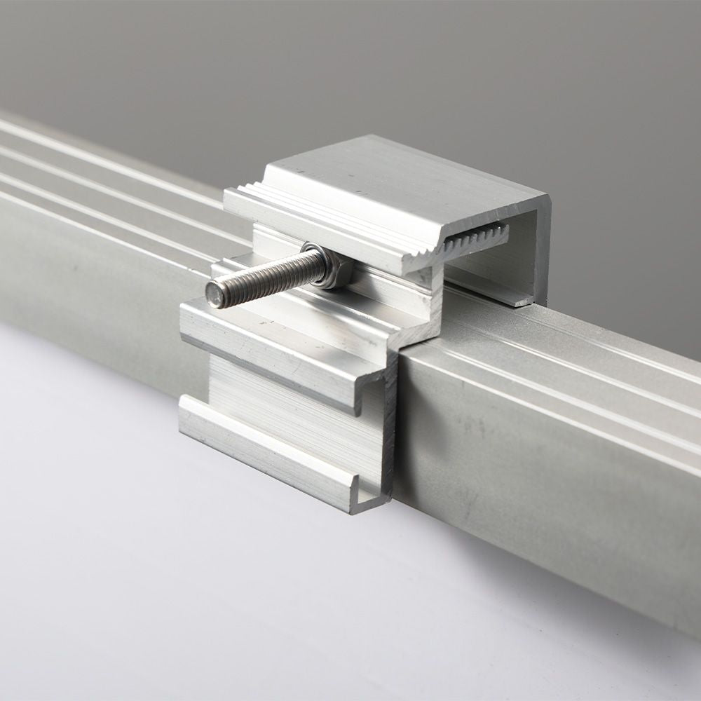 Befestigungklemme silber für Mikro-Wechselrichter Solarmodul 28-50mm