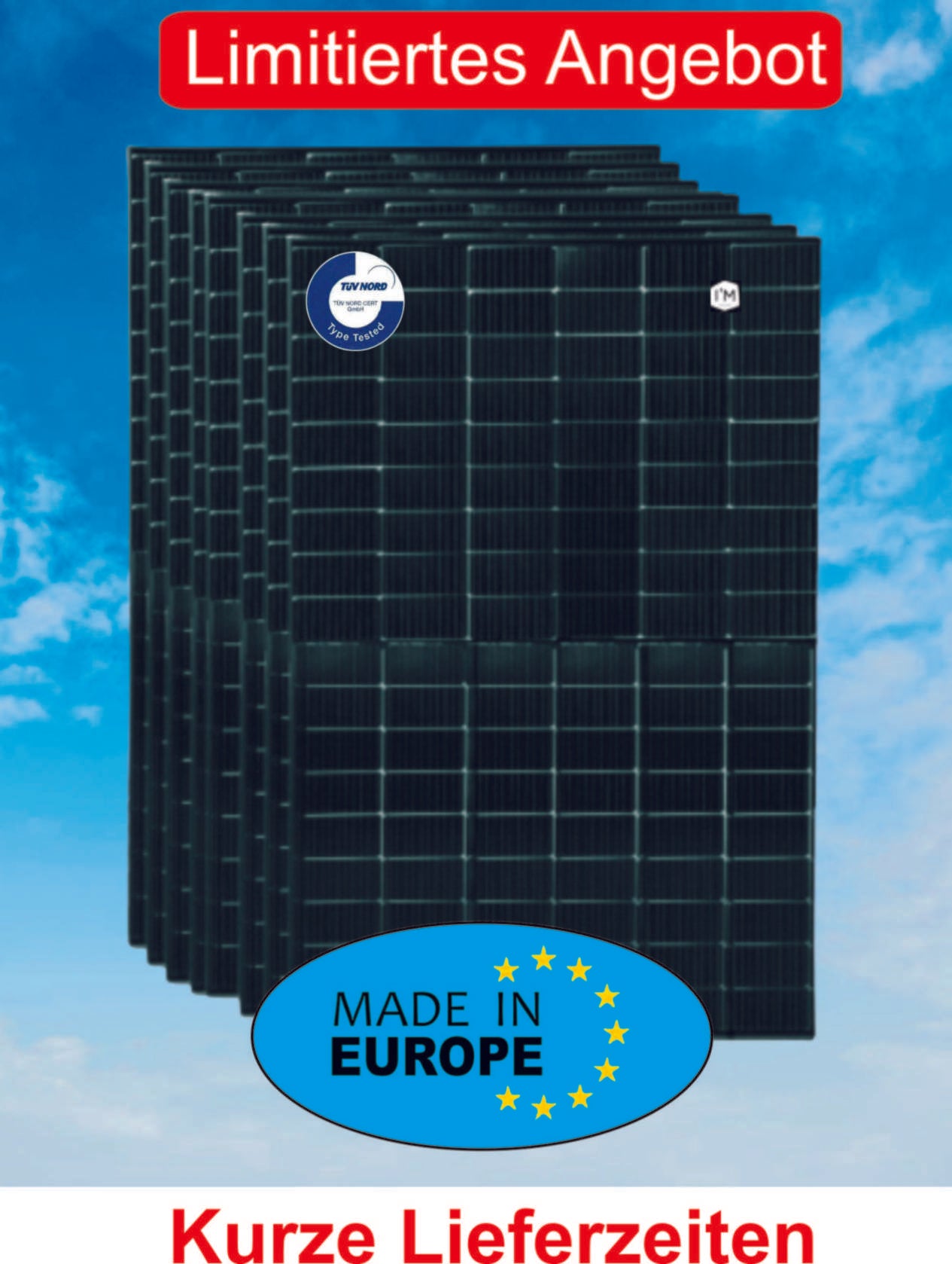 I'M.SOLAR Bifacial Solarmodul 520W Monokristallin Glas-Glas