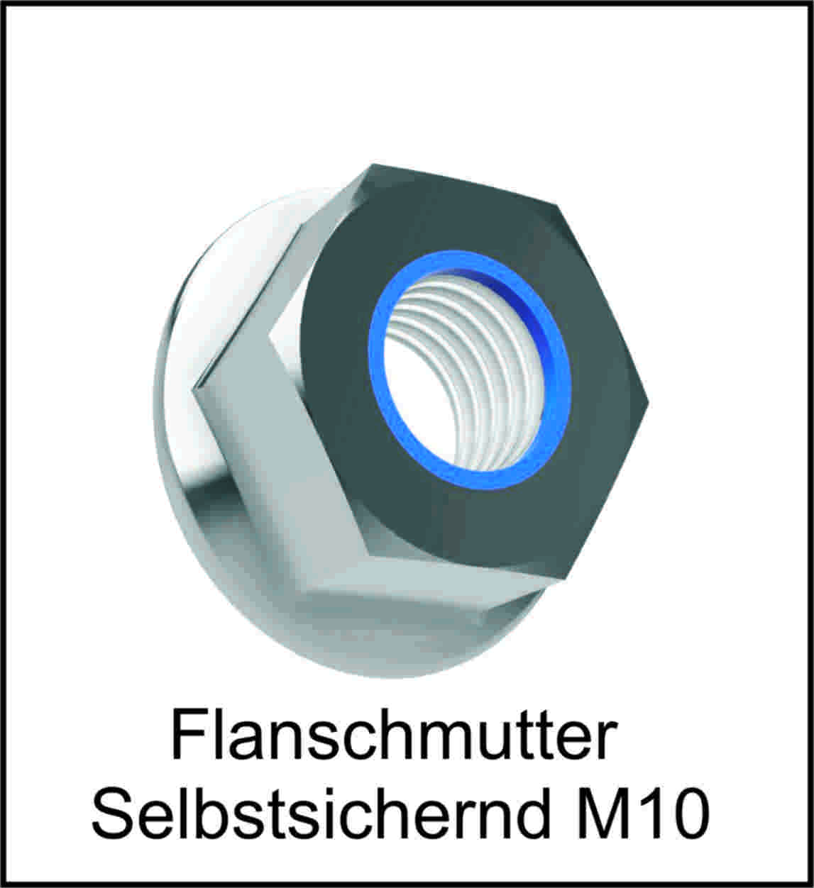 Selbstsichernde Flanschmutter mit Sperrverzahnung DIN6926 A2 V2A Edelstahl 25 Stk. M4