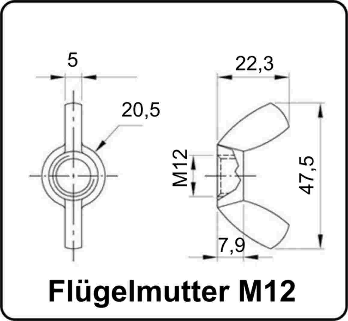 Flügelmuttern M3 Edelstahl A2 V2A 304 DIN315 15 Stk.