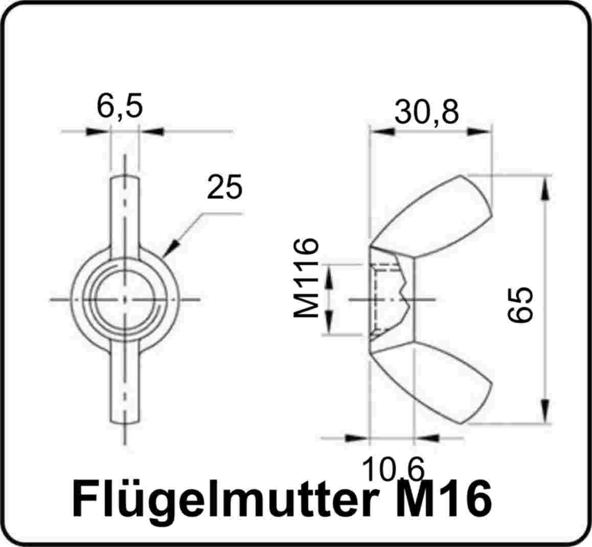 Flügelmuttern M3 Edelstahl A2 V2A 304 DIN315 15 Stk.