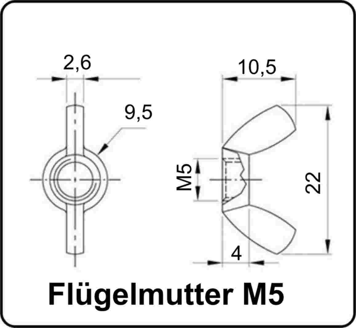Flügelmuttern M3 Edelstahl A2 V2A 304 DIN315 15 Stk.