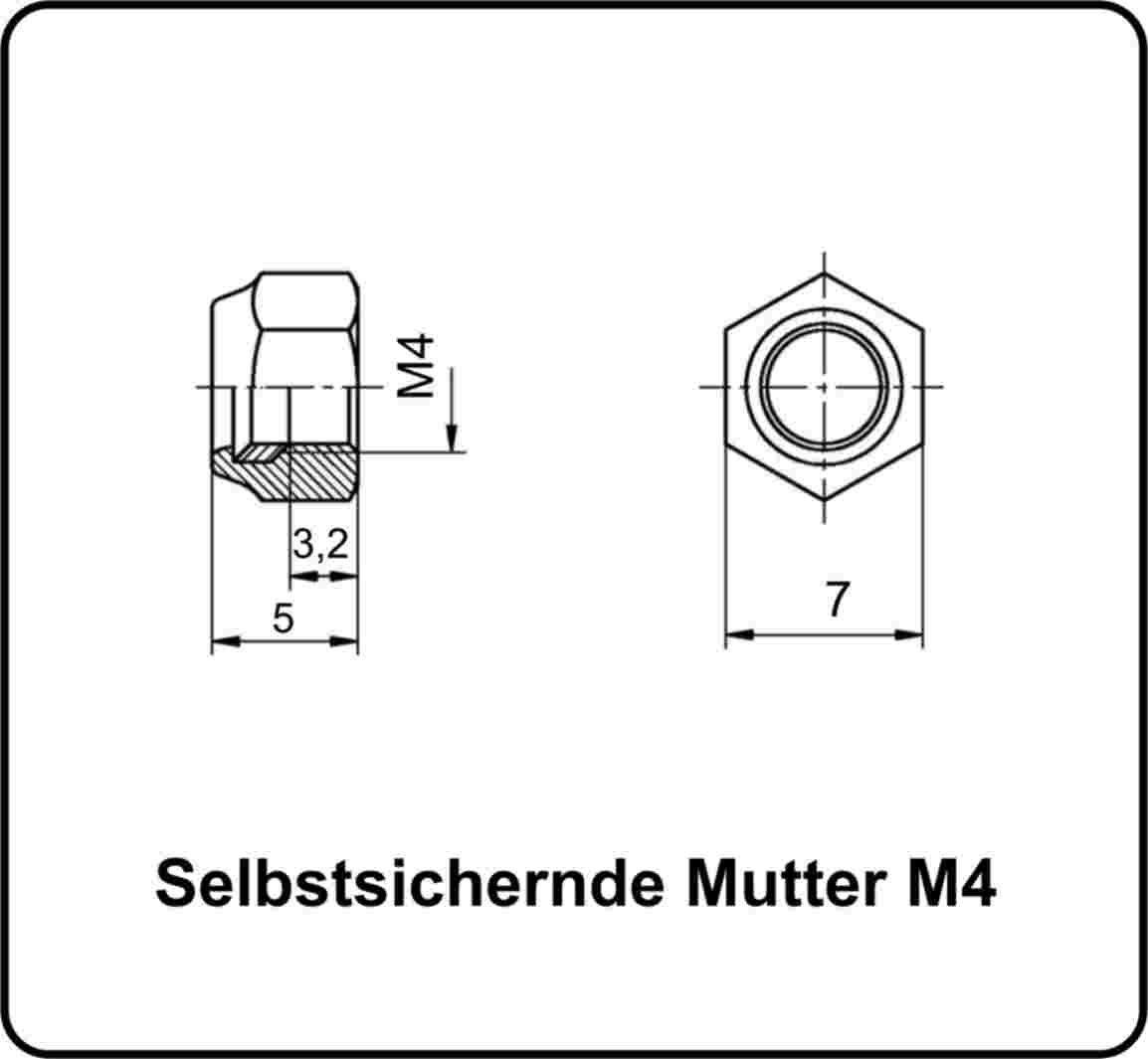Selbstsichernde Muttern M3-M16 Edelstahl V2A 304 DIN 985 25 Stk.