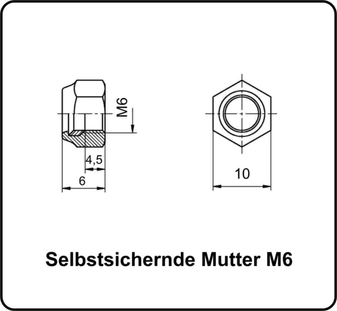 Selbstsichernde Muttern M3-M16 Edelstahl V2A 304 DIN 985 25 Stk.