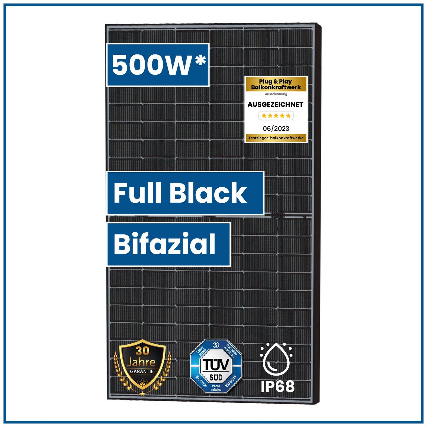 Solarmodul 500W Bifazial Glas-Glas Photovoltaik Solarpanel