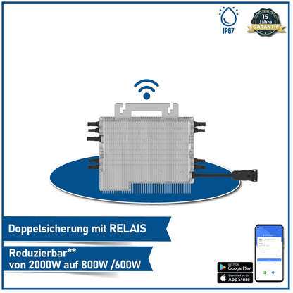 Deye Wechselrichter 2000W SUN-M200G4-EU-Q0 | Photovoltaik WIFI Mikrowechselrichter (drosselbar auf 800W/600W)