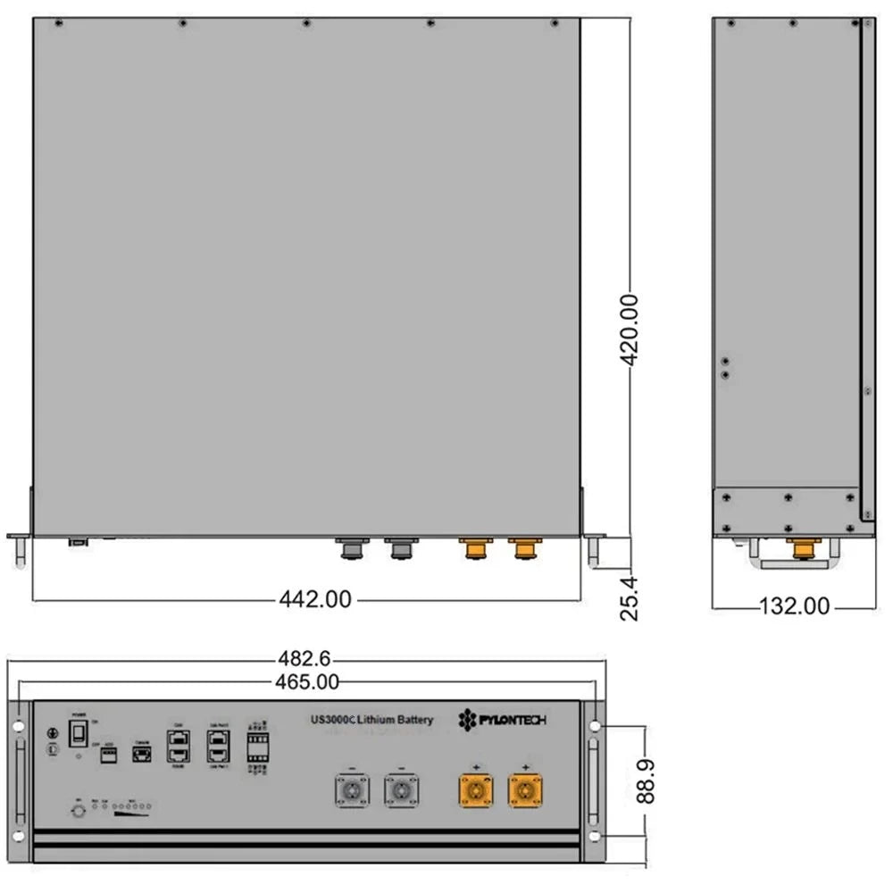 Pylontech US3000C 3,5kWh LiFePO4 Batterie Speicher inkl. BMS