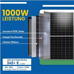 1000W Balkonkraftwerk mit Hoymiles HMS-800W-2T Upgradefähiger WIFI Wechselrichter