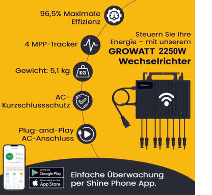 Growatt NEO 2250M-X2 Mikrowechselrichter 2250W WiFi integriert