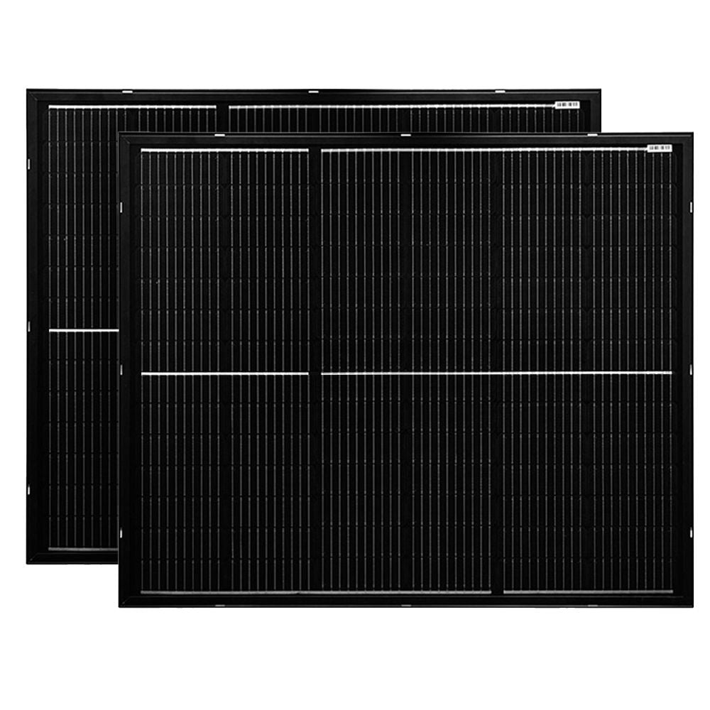 Offgridtec® Balkon - Solarmodulset 24V 2x 200W mit dünnem Alu-Rahmen und Metall-Kabelbinder