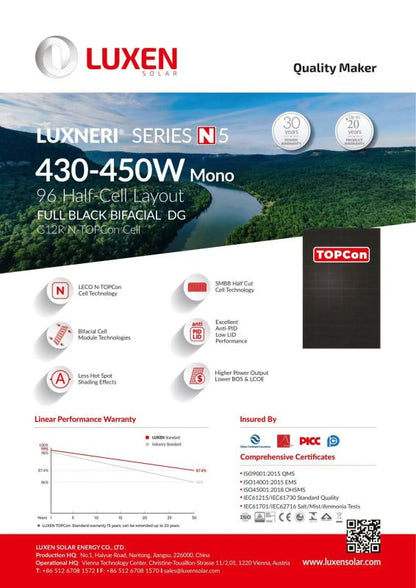 Balkonkraftwerk SolarDirect Luxen 900W HMS-800W-2T+WiFi+ AC Anschlusskabellänge 5m