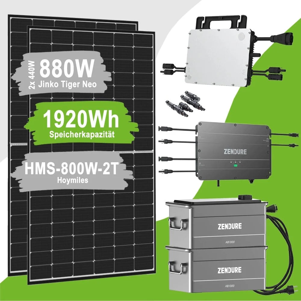 SolarFlow 1,92kWh 880W HMS-800-2T Balkonkraftwerk mit Speicher