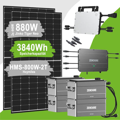 SolarFlow 1,92kWh 880W HMS-800-2T Balkonkraftwerk mit Speicher