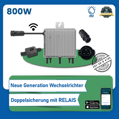 Deye 800 W(SUN-M80G3-EU-Q0) Neu Generation Upgradefähiger WIFI Wechselrichter mit Relais