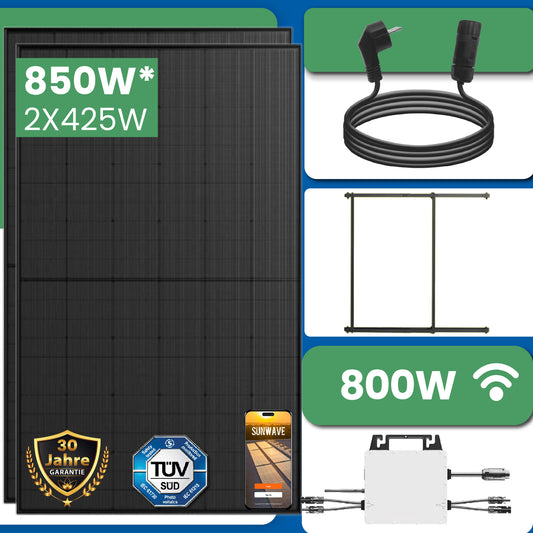 850W Balkonkraftwerk 800W Photovoltaik Solaranlage mit 800W Wifi Smart Wechselrichter Mini PV Anlage