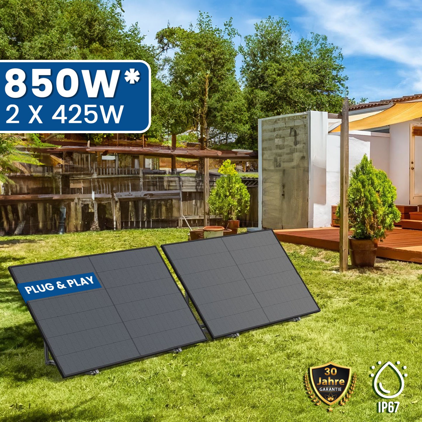 850W Balkonkraftwerk 800W Photovoltaik Solaranlage mit 800W Wifi Smart Wechselrichter Mini PV Anlage