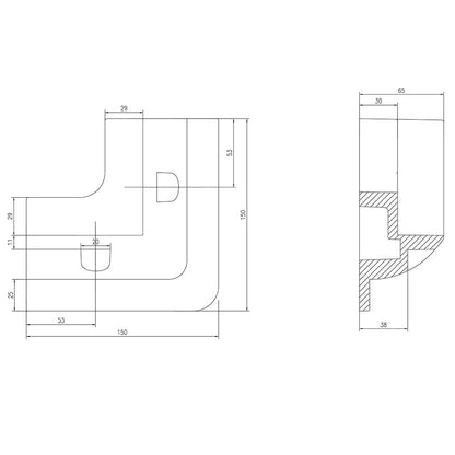 Offgridtec© ABS Eckprofil Set Heavy Duty weiß 150x150mm