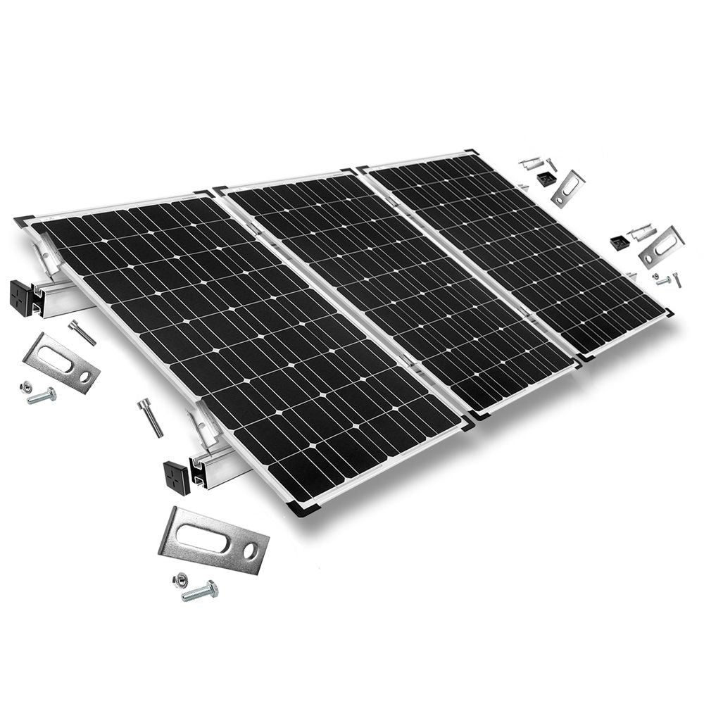 Befestigungskit mit Stockschrauben für Schrägdachmontage 1 bis 6 Solarpanel verschiedene Rahmenhöhe