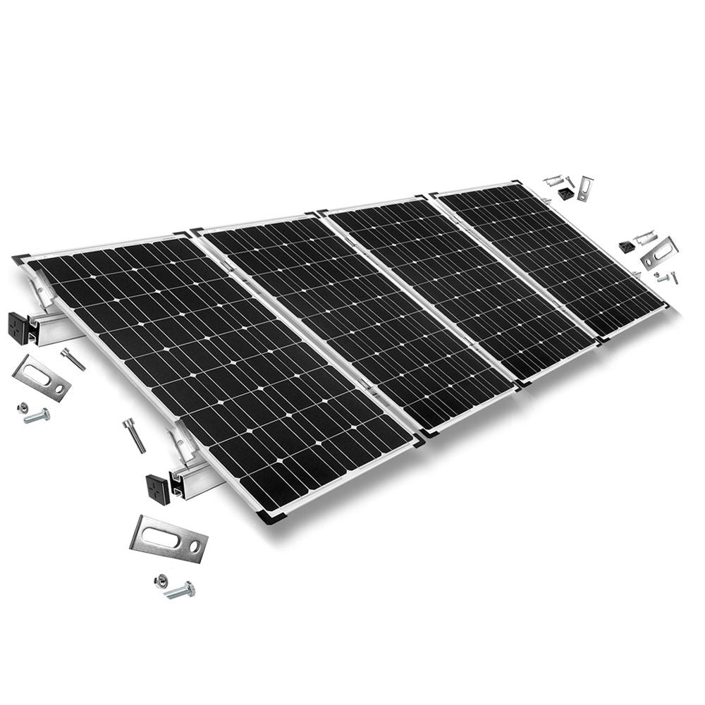 Befestigungskit mit Stockschrauben für Schrägdachmontage 1 bis 6 Solarpanel verschiedene Rahmenhöhe