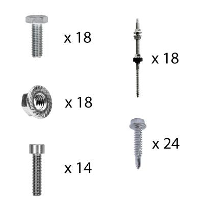 Befestigungskit mit Stockschrauben für Schrägdachmontage 1 bis 6 Solarpanel verschiedene Rahmenhöhe