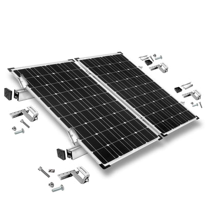 Befestigungskit mit Dachhaken 3-fach verstellbar (für Dachziegel) für Schrägdachmontage 1 bis 6 Solarpanel Rahmenhöhe 30mm