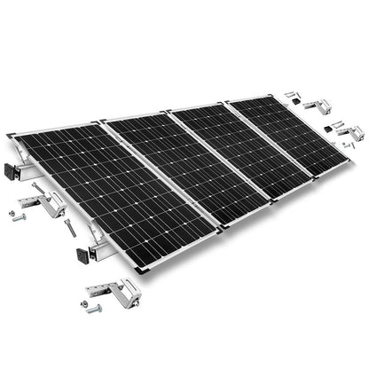 Befestigungskit mit Dachhaken 3-fach verstellbar (für Dachziegel) für Schrägdachmontage 1 bis 6 Solarpanel Rahmenhöhe 30mm