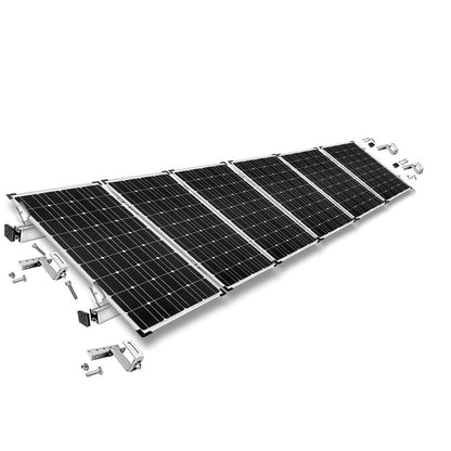 Befestigungskit mit Dachhaken 3-fach verstellbar (für Dachziegel) für Schrägdachmontage 1 bis 6 Solarpanel Rahmenhöhe 30mm