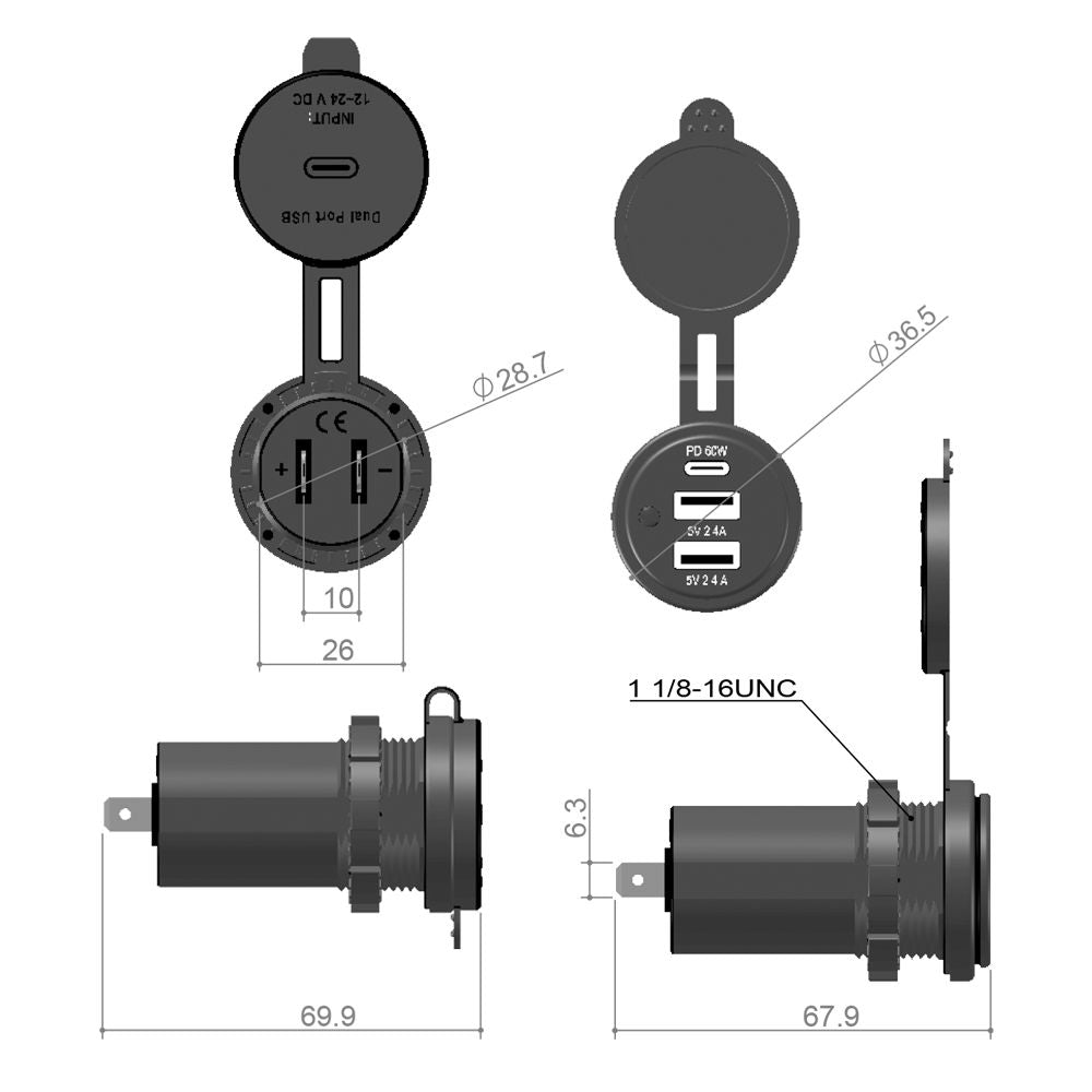 Offgridtec USB Doppelsteckdose USB-A / USB-C 5V