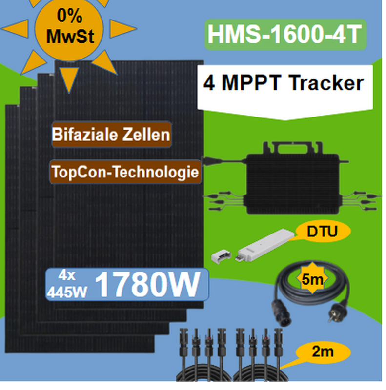 Balkonkraftwerk 1780w mit HMS 1600 Hoymiles Wechselrichter