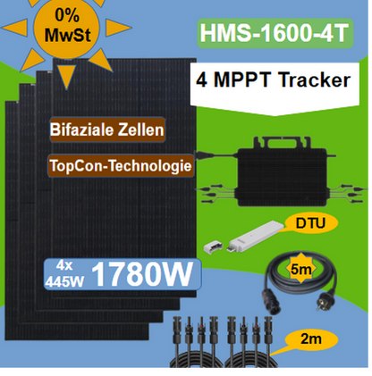 Balkonkraftwerk 1780w mit HMS 1600 Hoymiles Wechselrichter