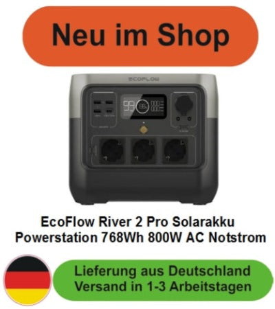 EcoFlow River 2 Pro Solarakku Powerstation 768Wh 800W AC Notstrom