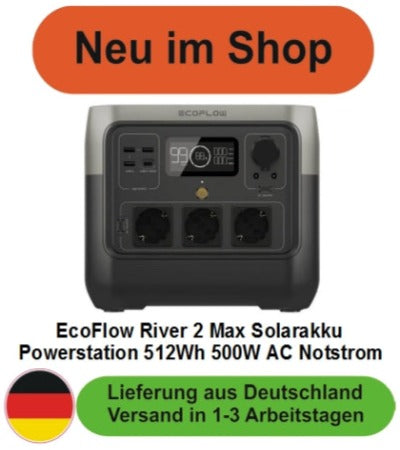 EcoFlow River 2 Max Solarakku Powerstation 512Wh 500W AC Notstrom