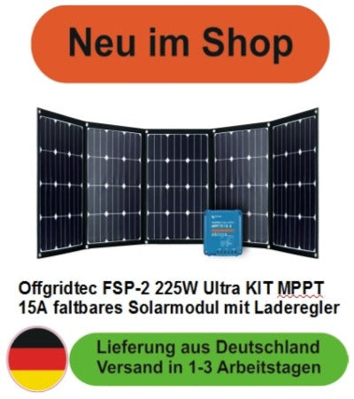 Offgridtec FSP-2 225W Ultra KIT MPPT 15A faltbares Solarmodul mit Laderegler