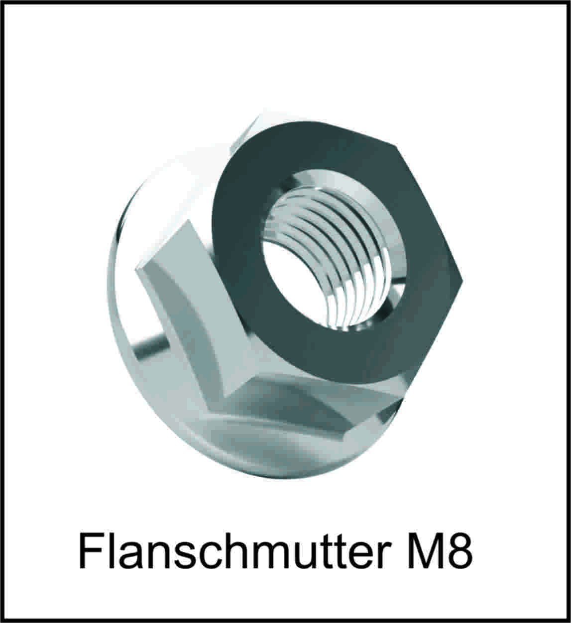 Flanschmutter mit Sperrverzahnung DIN6923 A2 V2A Edelstahl 25 Stk. M6-M12