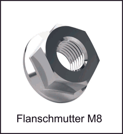 Flanschmutter mit Sperrverzahnung DIN6923 A2 V2A Edelstahl 25 Stk. M6-M12