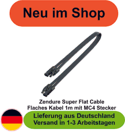 Zendure Super Flat Cable Flaches Kabel 1m mit MC4 Stecker