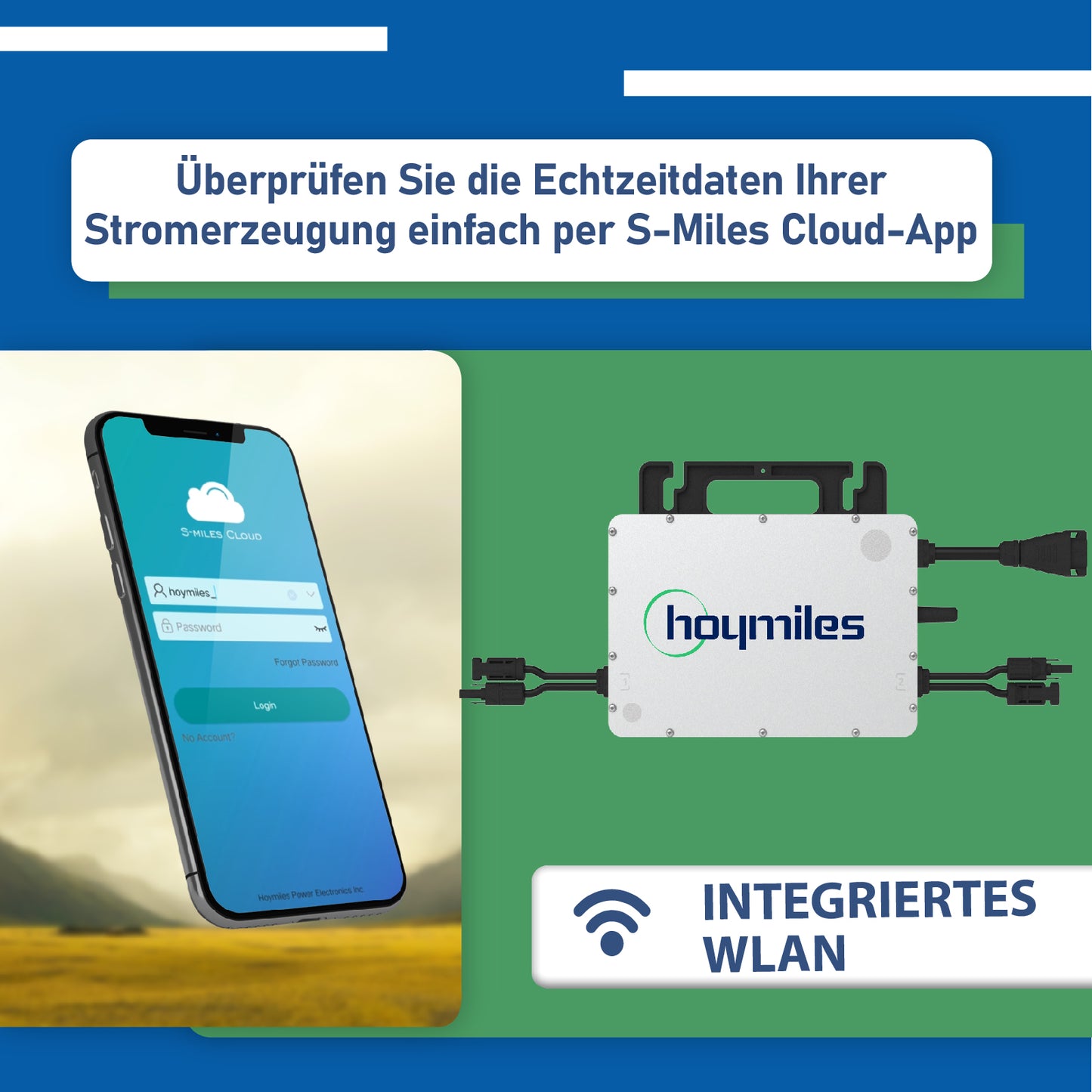 Hoymiles HMS-800W-2T Mikrowechselrichter mit WiFi integriert