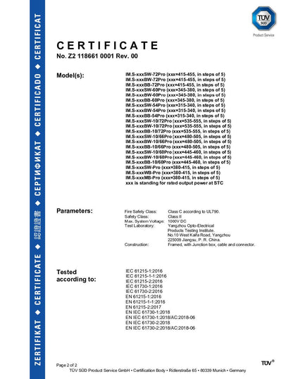 I'M.SOLAR Solarmodul 410W Monokristallin