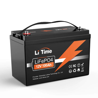 LiTime 12V 100Ah H190 LiFePO4 Batterie, Hoch188mm, 1280Wh, 100A BMS, Max. 15000 Zyklen