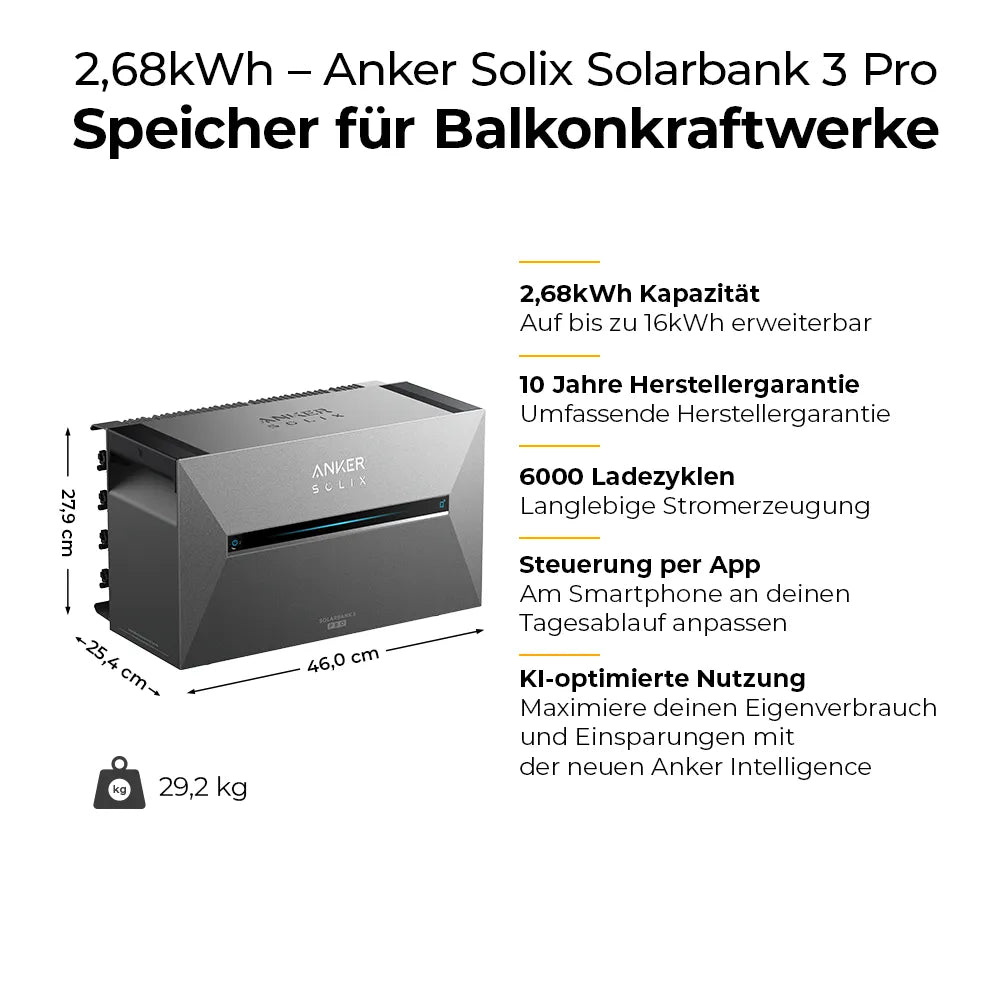 ArtikelAnker 2,69kWh SOLIX 3 E2700 PRO All-in-One Speichersystem inkl. Smart Meter
