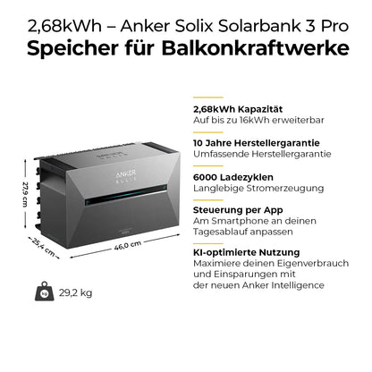 ArtikelAnker 2,69kWh SOLIX 3 E2700 PRO All-in-One Speichersystem inkl. Smart Meter