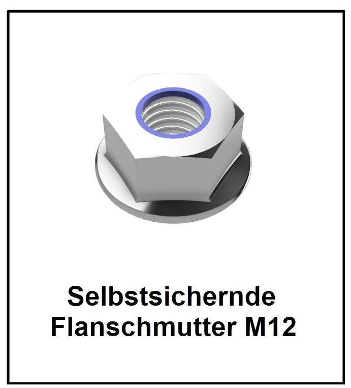Selbstsichernde Flanschmutter mit Sperrverzahnung DIN6926 A2 V2A Edelstahl  M6-M12