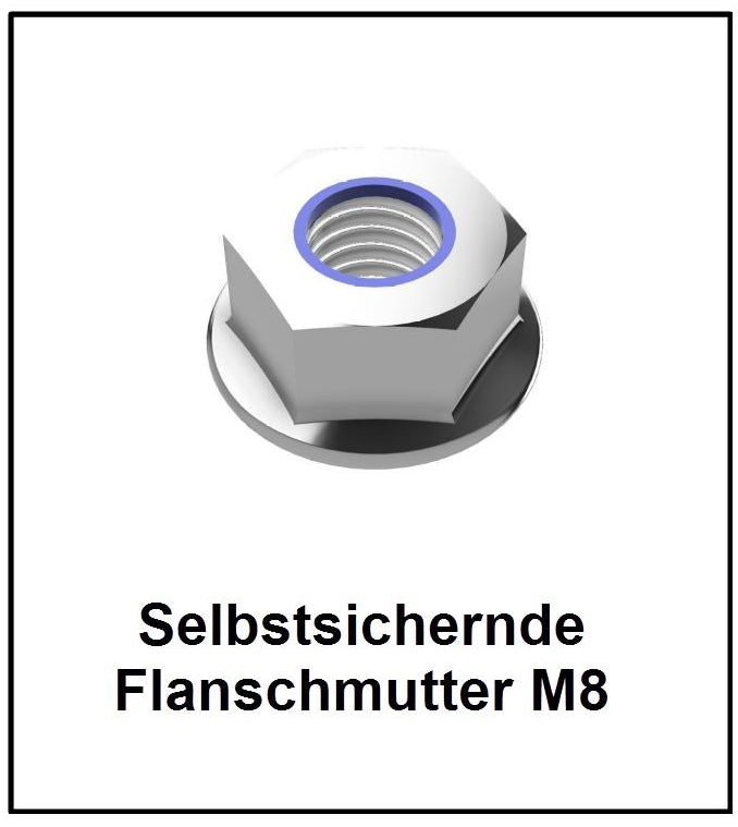 Selbstsichernde Flanschmutter mit Sperrverzahnung DIN6926 A2 V2A Edelstahl  M6-M12