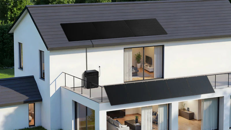 Balkonkraftwerk Bifazial Glas 1000W Wechserichter 800W  mit App und Wifi