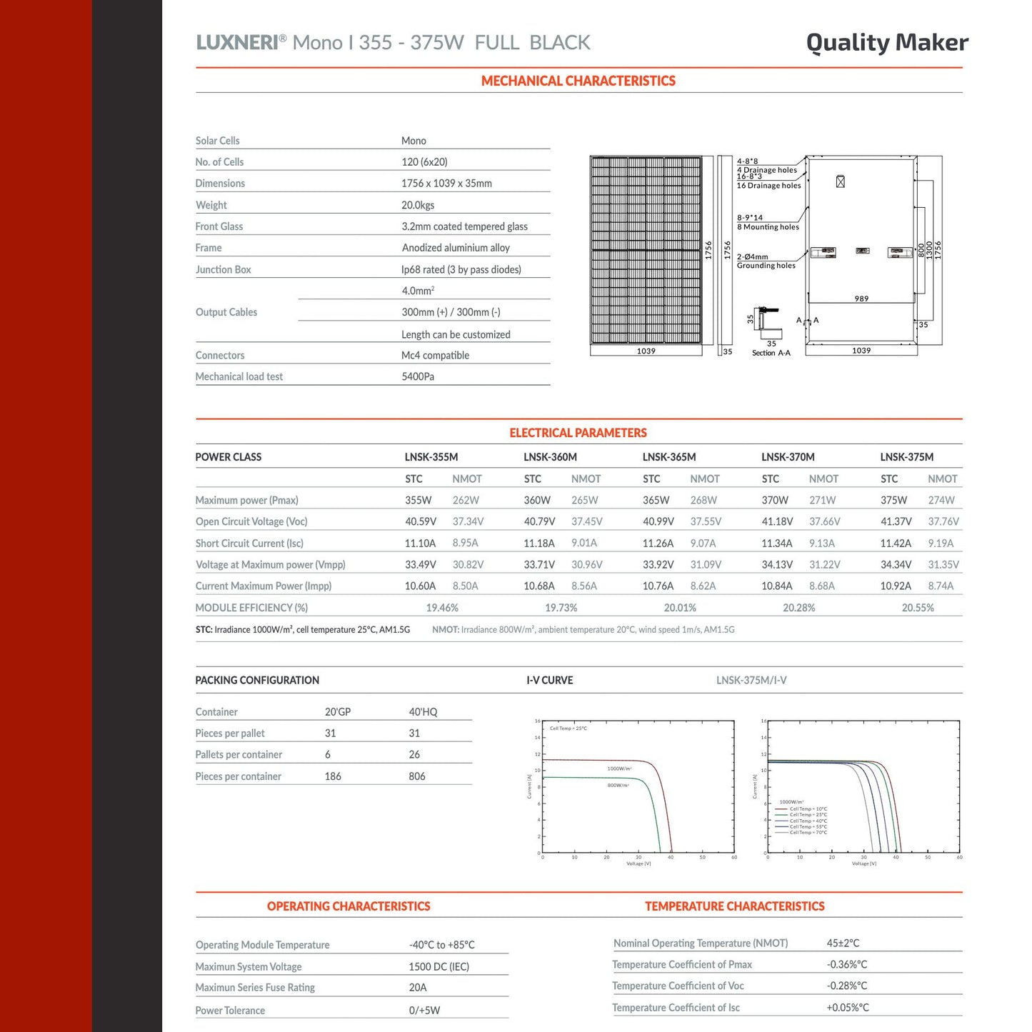 Luxen Solar 370W Full Black Solarmodul LUXNERI SERIES4