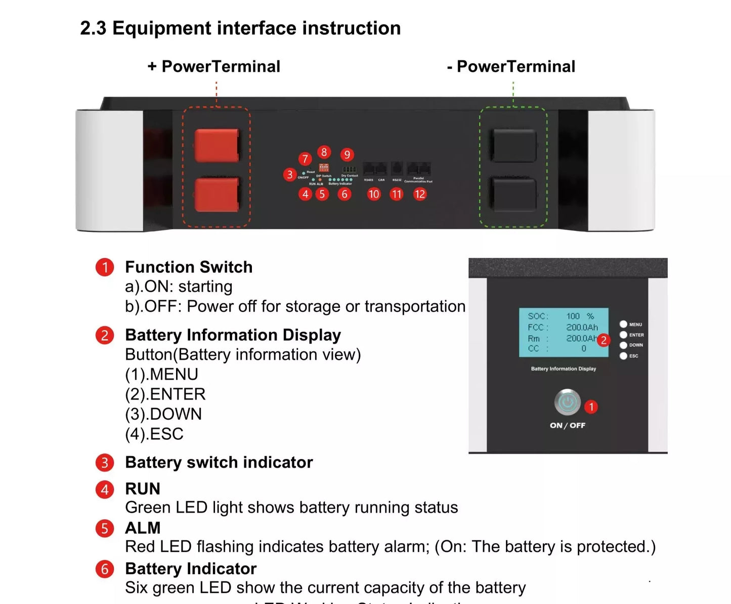 Powerwall LFP-51200-50 51,2 V 200 Ah  Stapelbatterie 50 KWh